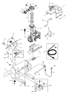 Air Compressor Diagram and Parts List for 074009-0-51CFM  Briggs and Stratton Compressor